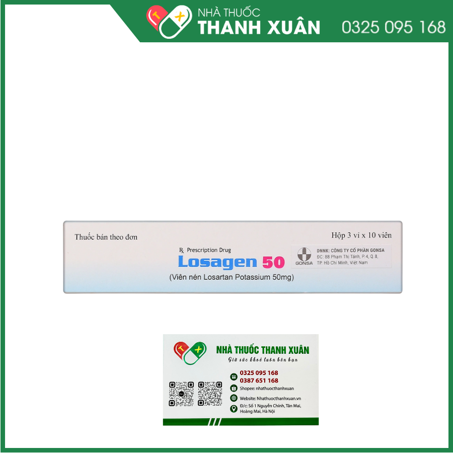 Losagen 50 điều trị tăng huyết áp